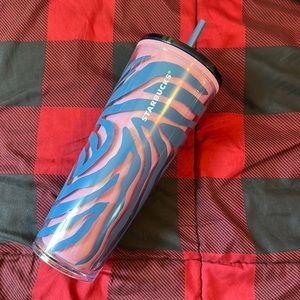 Starbucks summer 2021 pink blue zebra cup